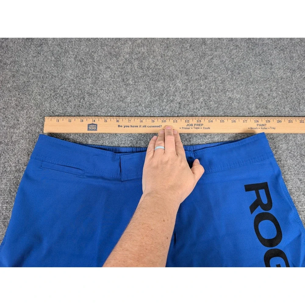 Rogue Fitness Mens Training Board Shorts Blue Logo CrossFit Gym Workout Size 34.